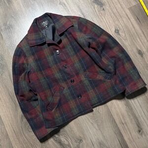 Alanni by Donnybrook Plaid Button Front Blazer Women's 8P Wool Blend VTG 90s